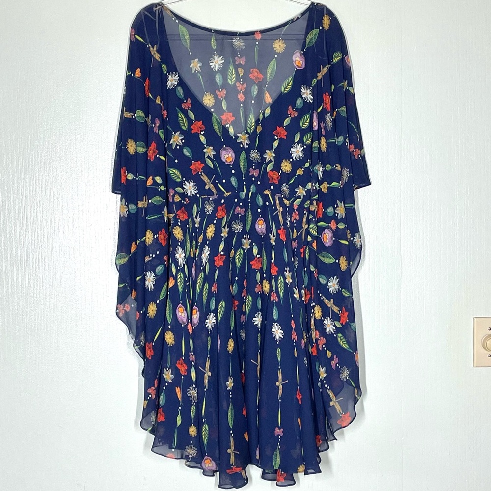 Free People Blue Floral Dress Sz M